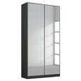 Rauch Alabama 91cm 2 Door Mirrored Wardrobe - Metallic Dark Grey