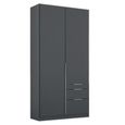 Rauch Alabama 91cm 2 Door Wardrobe with Drawer - Metallic Dark Grey