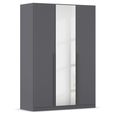 Rauch Alba 136cm 3 Door Mirror Wardrobe - Metallic Grey