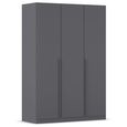 Rauch Alba 136cm 3 Door Wardrobe - Metallic Grey
