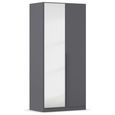 Rauch Alba 91cm 2 Door Mirror Wardrobe - Metallic Grey
