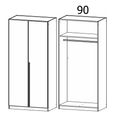 Rauch Alba 91cm 2 Door Wardrobe - White Gloss
