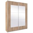 Alegro Sliding Wardrobe - 181cm - 2 Door with Mirror - Sonoma Oak