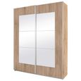 Alegro Sliding Wardrobe - 181cm - 2 Door with Mirror - Sonoma Oak