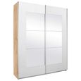 Rauch Alegro 181cm 2 Door Sliding Wardrobe with Mirror - Sonoma Oak and Alpine White