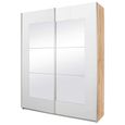 Rauch Alegro 181cm 2 Door Sliding Wardrobe with Mirror - Sonoma Oak and Alpine White