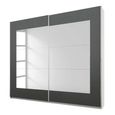 Rauch Alegro 226cm 2 Door Sliding Wardrobe with Mirror - Alpine White and Metallic Dark Grey