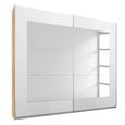 Rauch Alegro 226cm 2 Door Sliding Wardrobe with Mirror - Sonoma Oak and Alpine White