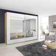 Rauch Alegro 226cm 2 Door Sliding Wardrobe with Mirror - Sonoma Oak and Alpine White