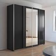 Rauch Altera 226cm 4 Door Sliding Wardrobe with Mirror - Metallic Dark Grey