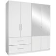 Rauch Alvor 181cm 4 Door Combi Wardrobe - Alpine White