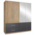 Rauch Alvor 181cm 4 Door Combi Wardrobe - Sonoma Oak and Metallic Dark Grey