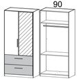 Rauch Alvor 91cm 2 Door Combi Wardrobe - Alpine White
