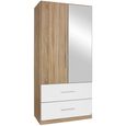 Rauch Alvor 91cm 2 Door Combi Wardrobe - Sonoma Oak and Alpine White