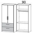 Rauch Alvor 91cm 2 Door Wardrobe - Alpine White and Metallic Dark Grey