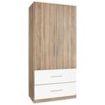 Rauch Alvor 91cm 2 Door Wardrobe - Sonoma Oak and Alpine White