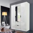Arnstein Wardrobe - 136cm - 3 Door - Combi - Alpine White & White High Gloss