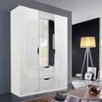 Arnstein Wardrobe - 136cm - 3 Door - Combi - Alpine White & White High Gloss