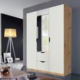 Arnstein Wardrobe - 136cm - 3 Door - Combi - Artisan Oak & Alpine White