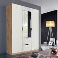 Arnstein Wardrobe - 136cm - 3 Door - Combi - Artisan Oak & Alpine White