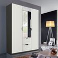 Arnstein Wardrobe - 136cm - 3 Door - Combi - Metallic Dark Grey & Alpine White