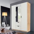 Arnstein Wardrobe - 136cm - 3 Door - Combi - Sonoma Oak & Alpine White