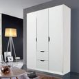 Arnstein Wardrobe - 136cm - 3 Door - 2 Drawer - Alpine White