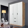 Arnstein Wardrobe - 136cm - 3 Door - 2 Drawer - Artisan Oak & Alpine White