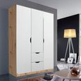 Arnstein Wardrobe - 136cm - 3 Door - 2 Drawer - Artisan Oak & Alpine White