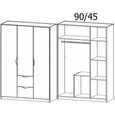 Arnstein Wardrobe - 136cm - 3 Door - 2 Drawer - Metallic Dark Grey & Alpine White