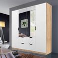 Arnstein Wardrobe - 181cm - 4 Door - Combi - Sonoma Oak & Alpine White