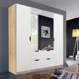 Arnstein Wardrobe - 181cm - 4 Door - Combi - Sonoma Oak & Alpine White