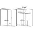 Arnstein Wardrobe - 181cm - 4 Door - 4 Drawer - Metallic Dark Grey & Alpine White