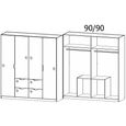 Arnstein Wardrobe - 181cm - 4 Door - 4 Drawer - Metallic Dark Grey & White High Gloss