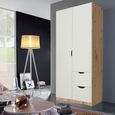 Arnstein Wardrobe - 91cm - 2 Door - 2 Drawer - Artisan Oak & Alpine White