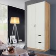 Arnstein Wardrobe - 91cm - 2 Door - 2 Drawer - Sonoma Oak & Alpine White