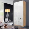Arnstein Wardrobe - 91cm - 2 Door - 2 Drawer - Sonoma Oak & White High Gloss