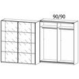 Rauch Artemis 181cm 2 Door Sliding Wardrobe - Alpine White and White Glass
