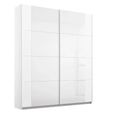 Rauch Artemis 181cm 2 Door Sliding Wardrobe - Alpine White and White Glass
