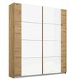 Rauch Artemis 181cm 2 Door Sliding Wardrobe - Artisan Oak and White Glass