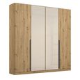 Rauch Artemis 181cm 4 Door Wardrobe - Artisan Oak and Champagne Glass