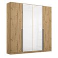 Rauch Artemis 181cm 4 Door Wardrobe - Artisan Oak and White Glass