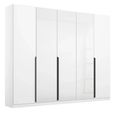 Rauch Artemis 226cm 5 Door Wardrobe - Alpine White and White Glass