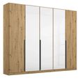 Rauch Artemis 226cm 5 Door Wardrobe - Artisan Oak and White Glass