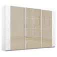 Rauch Artemis 271cm 3 Door Sliding Wardrobe - Alpine White and Champagne Glass