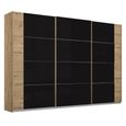Rauch Artemis 271cm 3 Door Sliding Wardrobe - Artisan Oak and Basalt Glass