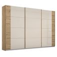 Rauch Artemis 271cm 3 Door Sliding Wardrobe - Artisan Oak and Champagne Glass