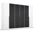 Rauch Artemis 271cm 6 Door Wardrobe - Alpine White and Basalt Glass