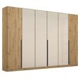Rauch Artemis 271cm 6 Door Wardrobe - Artisan Oak and Champagne Glass