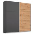 Rauch Aurelio 175cm Metallic Grey and Artisan Oak 2 Door Sliding Wardrobe